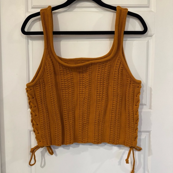 Women's Mustard Knit Tank Top - Picture 1 of 4